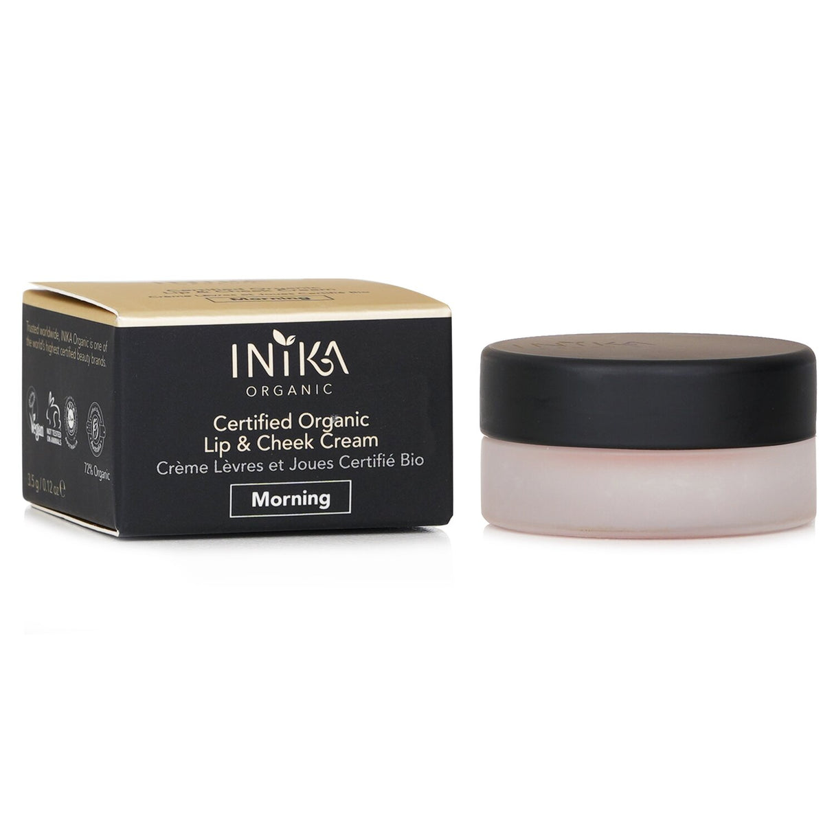 INIKA Organic Lip & Cheek Cream in #Morning, a nourishing, silky cream with buildable color and hydration, perfect for radiant looks.