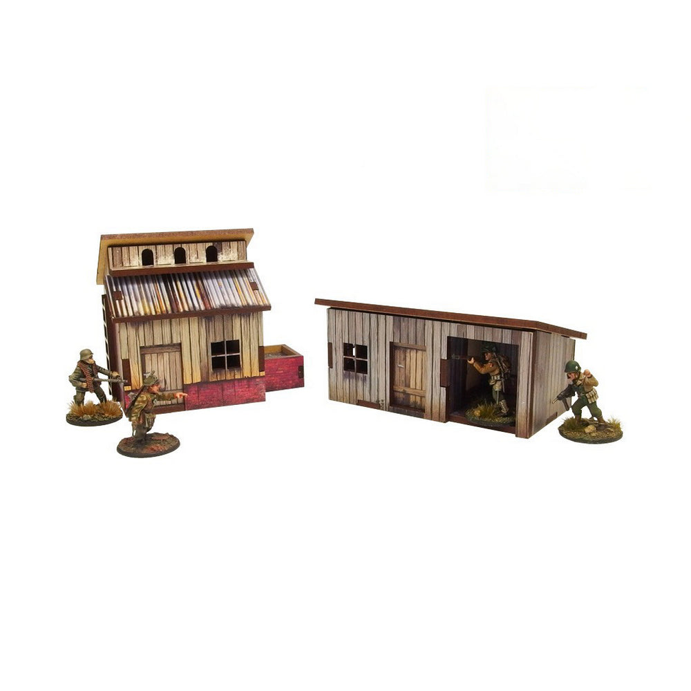 Micro Art Studio - WW2 Normandy Small Sheds w. Dovecote PREPAINTED [28mm/1:56]