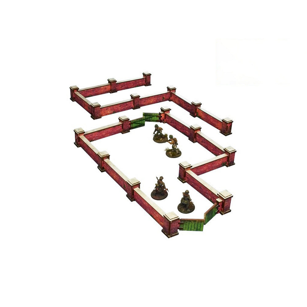 Micro Art Studio - WW2 Normandy Wall w. Gate (low) PREPAINTED [28mm/1:56]