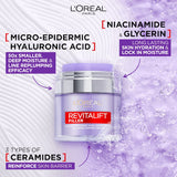 Loreal Revitalift Filler Face Cream Hyaluronic Acid Pluming Water 50mL