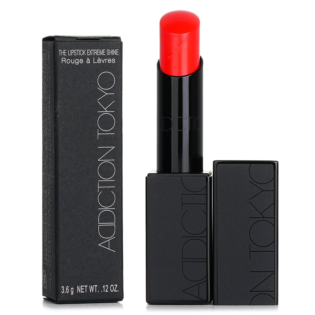 ADDICTION #008 So Vague lipstick with extreme shine, creamy texture, and nourishing oils for a vibrant, dewy pout.