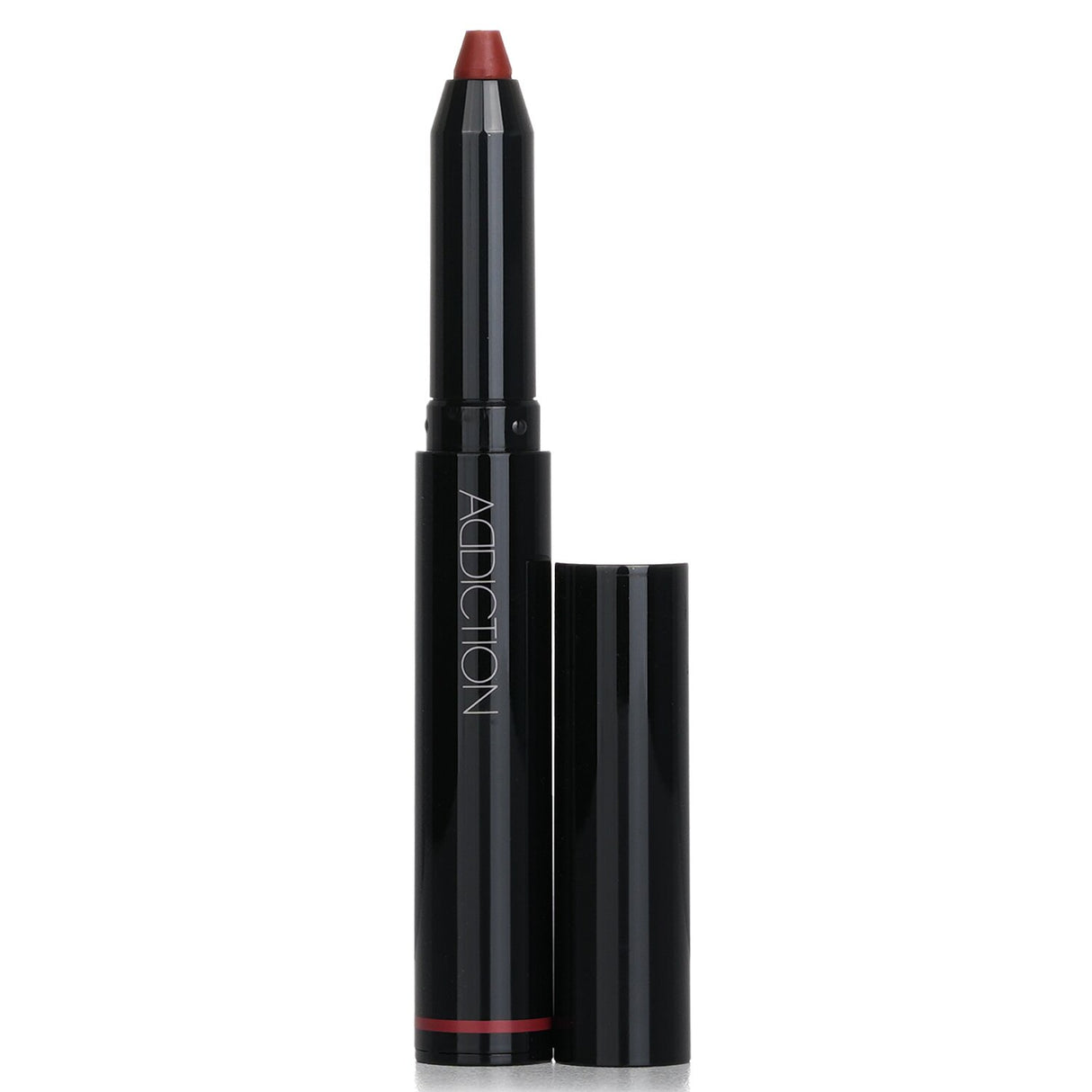 Bold Angry Red lip crayon by ADDICTION, offering long-lasting color with a velvety texture for effortlessly beautiful lips.