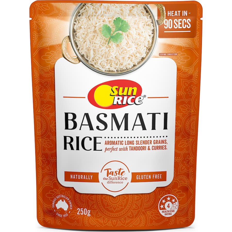 Sunrice Microwave Rice Indian Basmati Pouch 250g