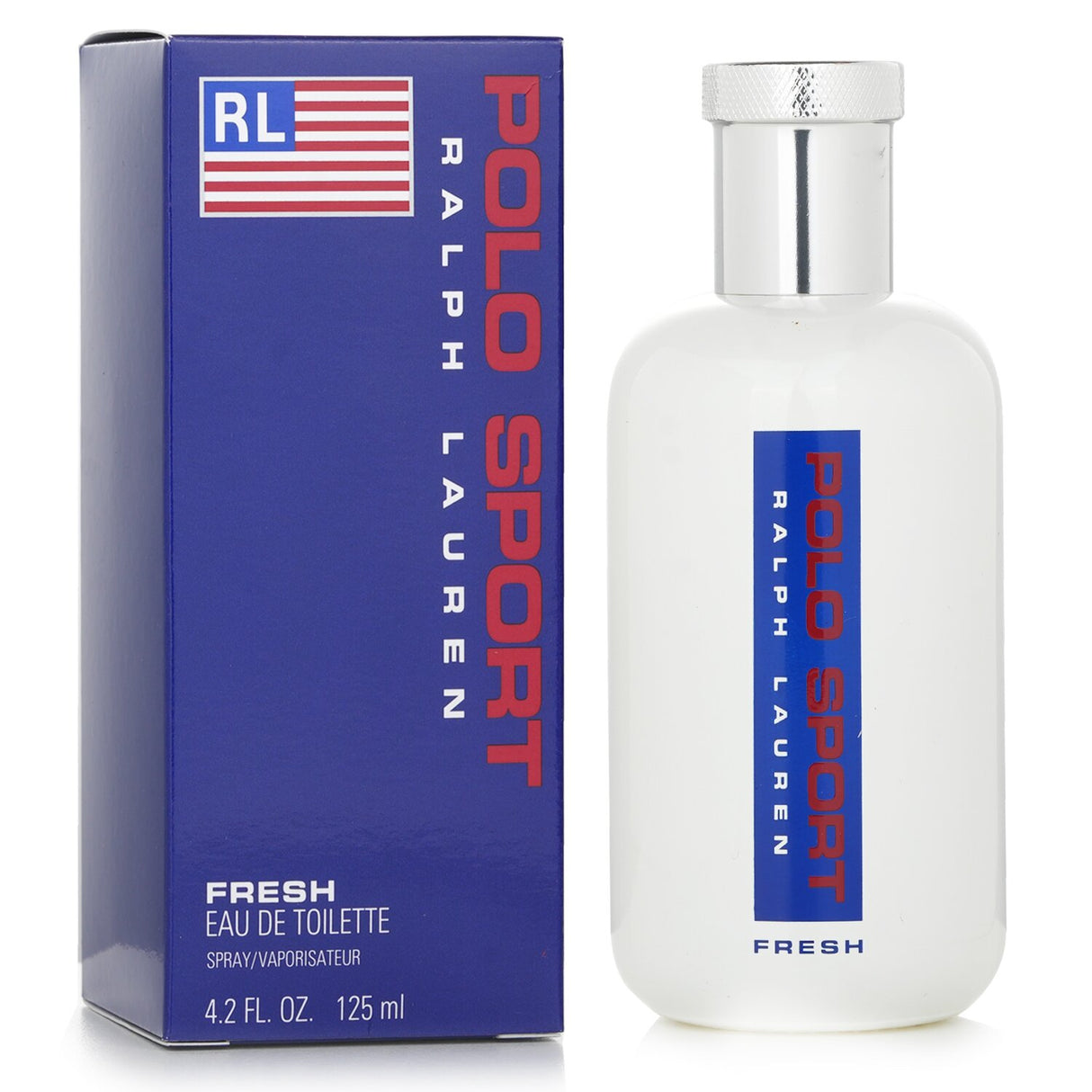 Ralph Lauren Polo Sport Fresh 125ml spray, a refreshing aquatic fragrance for men with citrus, mint, and woody notes.