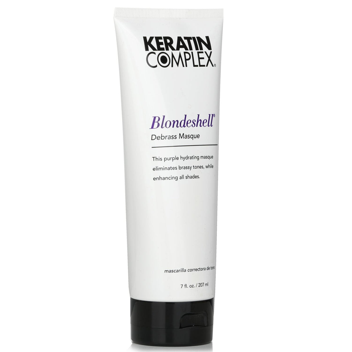 Lavender pigmented hair masque enhances blonde vibrancy, eliminates brassiness, and hydrates with shea butter and keratin.