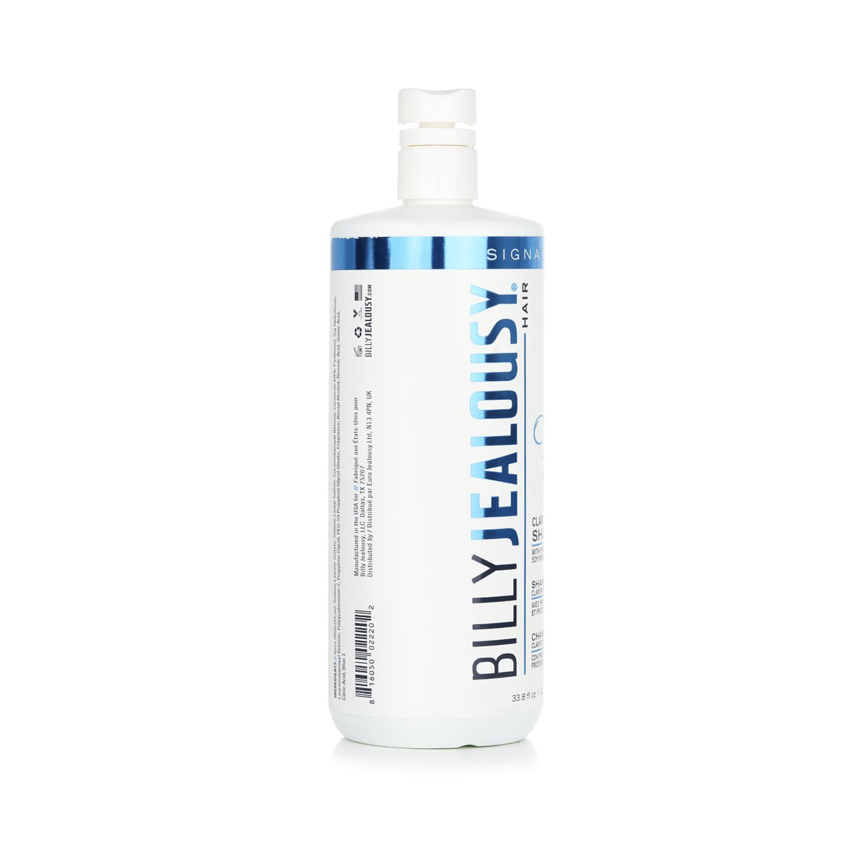 Billy Jealousy Ocean Front Clarifying Shampoo in a 1000ml bottle, removes oil and buildup for revitalized, healthy hair.