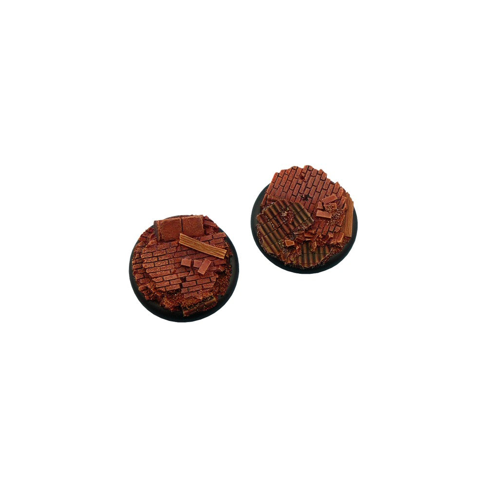 Micro Art Studio - Resin Wide Lip Round Bases - Old Factory Bases - WRound 50mm