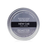 Luxurious soy candle with a New Car scent, evoking fresh interiors; handcrafted in the USA for a clean, long-lasting burn.