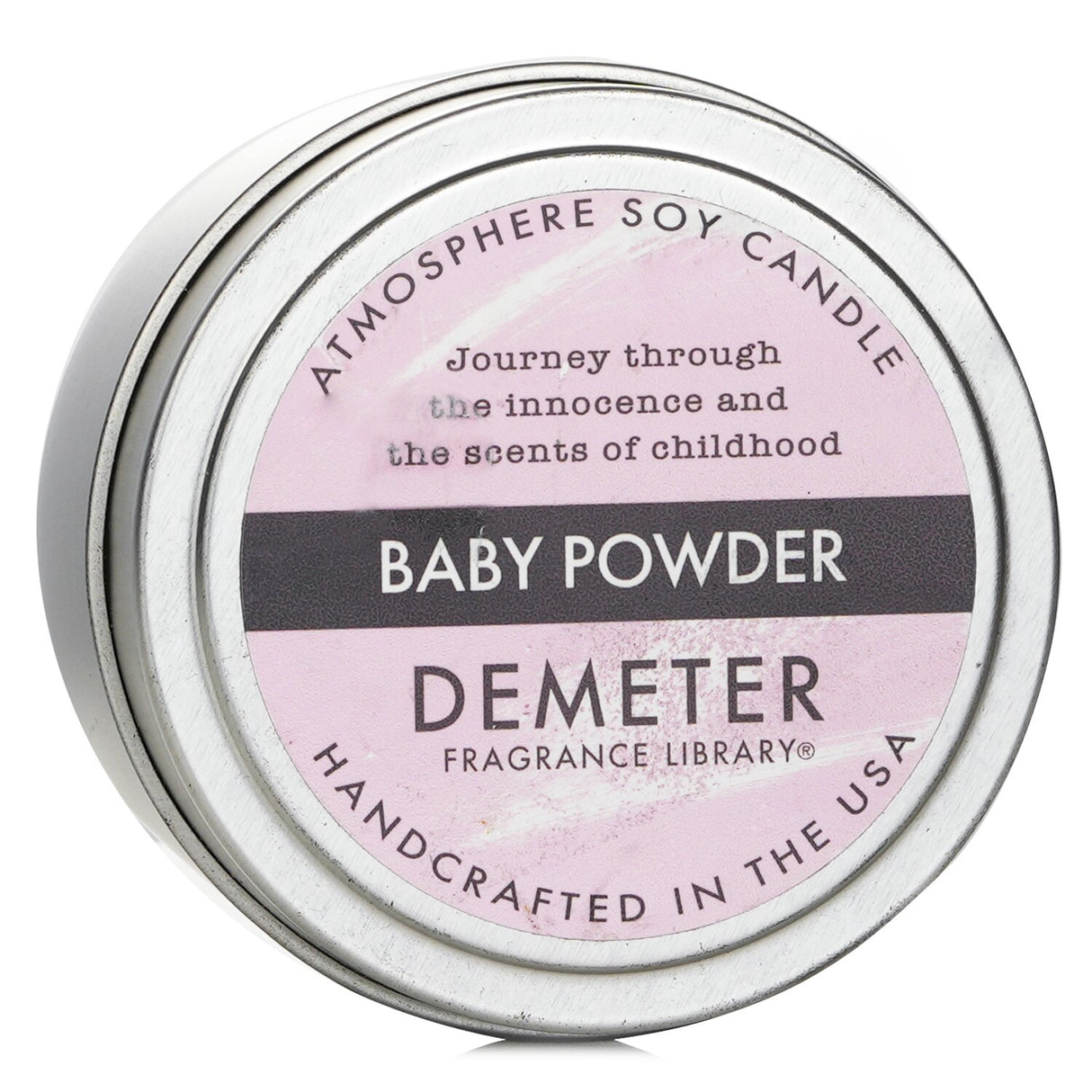 Demeter Soy Candle in Baby Powder scent, 170g, featuring a cozy, nostalgic fragrance for a warm, inviting atmosphere.