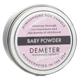 Demeter Soy Candle in Baby Powder scent, 170g, featuring a cozy, nostalgic fragrance for a warm, inviting atmosphere.