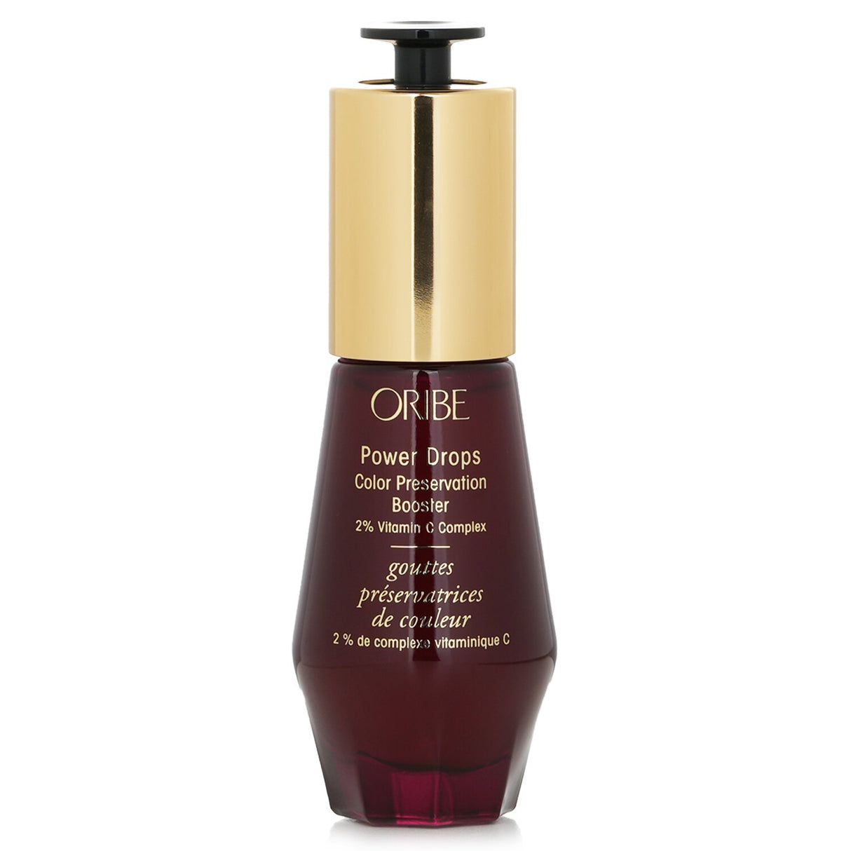 Oribe Power Drops Color Preservation Booster: 30ml serum with 2% Vitamin C to protect color-treated hair and enhance shine.