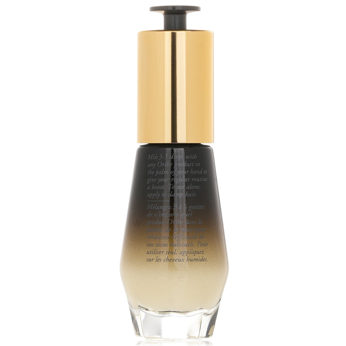 Oribe Power Drops Damage Repair Booster in a sleek bottle, revitalizing dry, damaged hair with linoleic acid and nutrients.