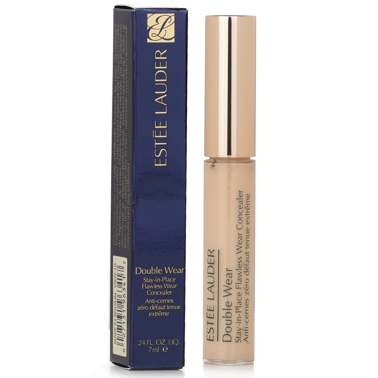 Estee Lauder Double Wear concealer in #1N Light offers weightless, buildable coverage for a flawless finish, lasting 15 hours.