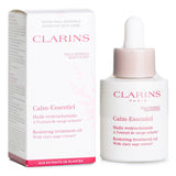 Clarins Calm-Essentiel Restoring Treatment Oil for sensitive skin, featuring Clary Sage Extract for soothing and hydration.