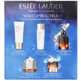 Estee Lauder nighttime skincare set with ANR serum, anti-aging cream, and eye complex for rejuvenated, youthful skin.