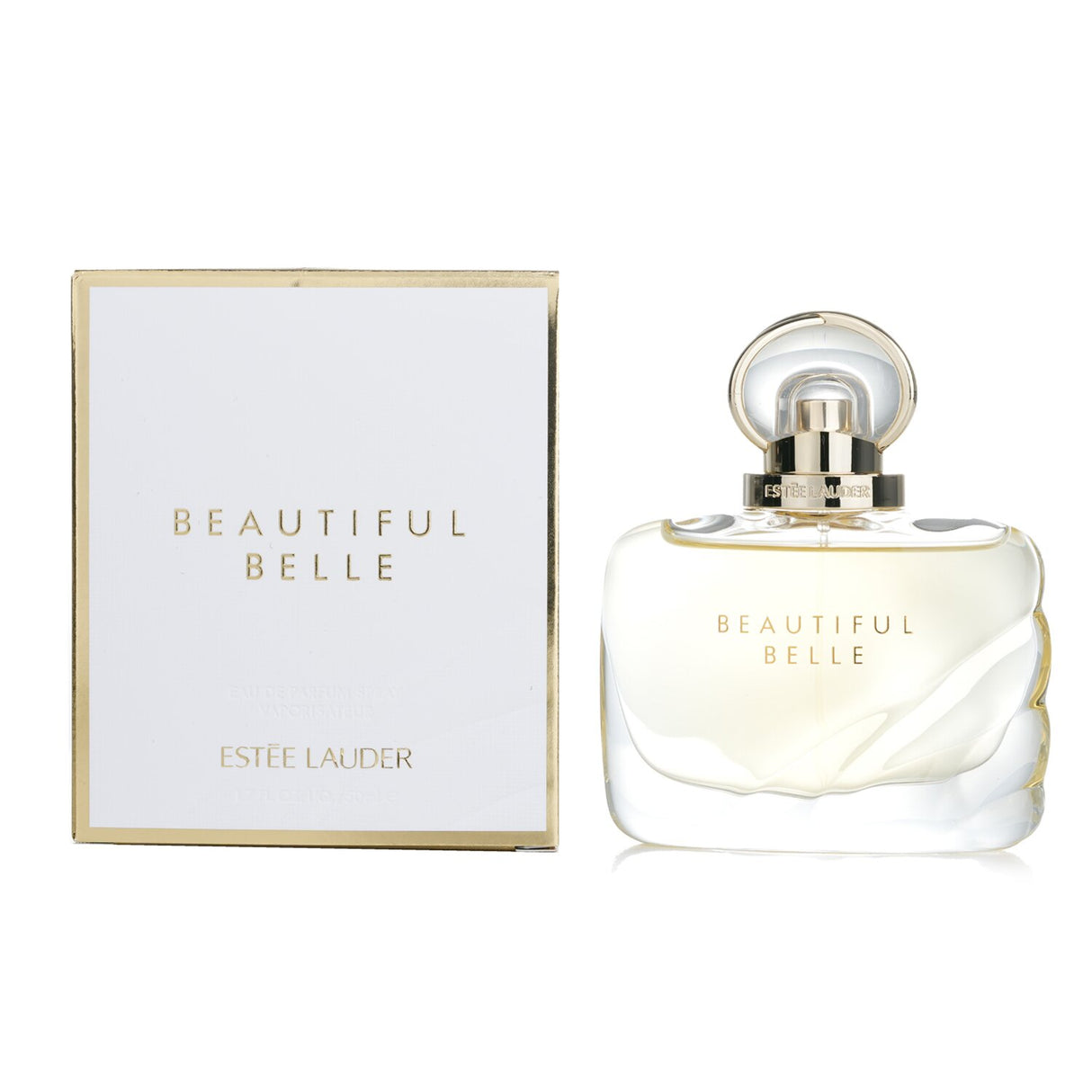 A 50ml bottle of Estee Lauder Beautiful Belle Eau De Parfum, featuring floral fruity notes for modern women, ideal for any occasion.