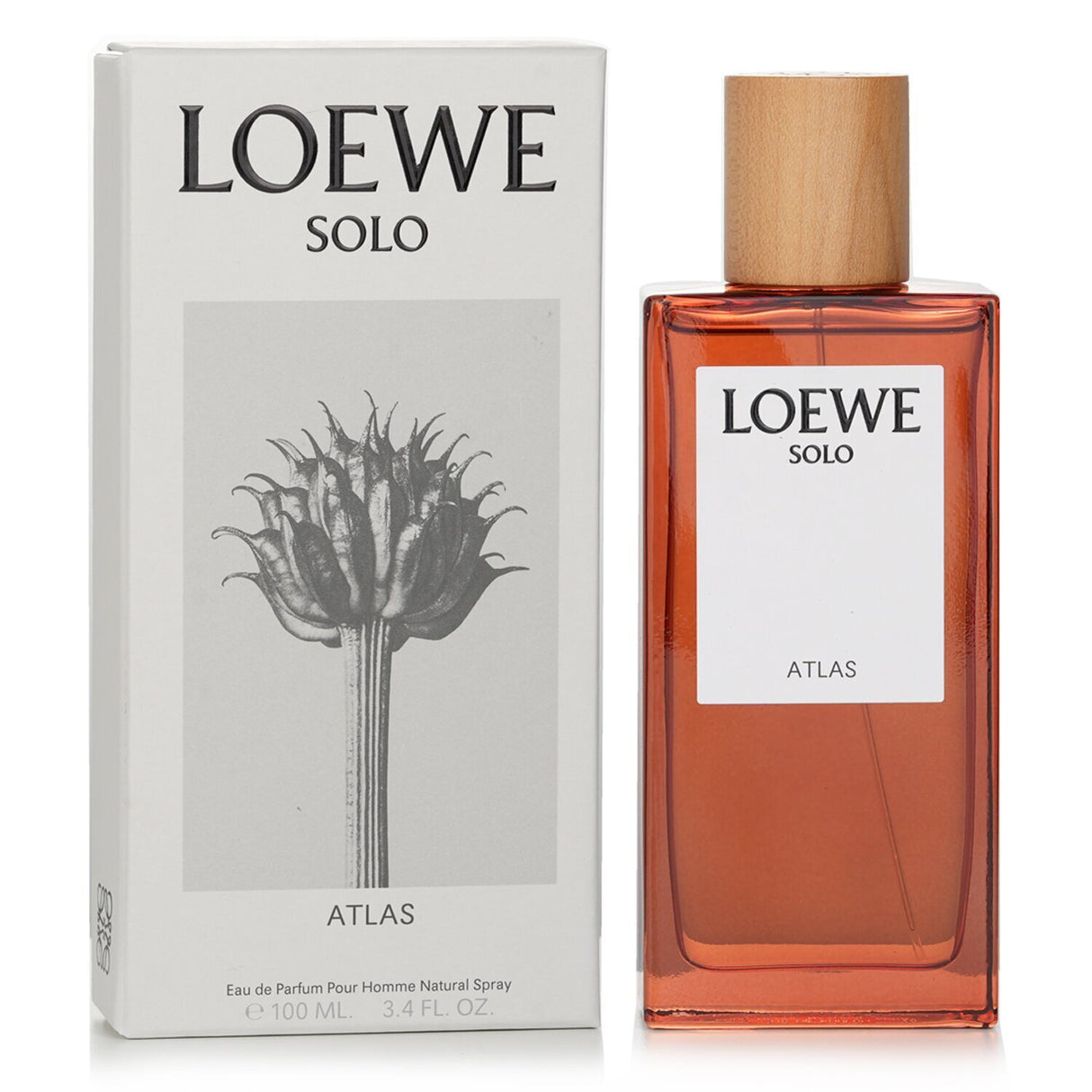 Loewe Solo Atlas Eau De Parfum Spray 100ml, a citrus floral fragrance for men, featuring notes of orange blossom and vetiver.