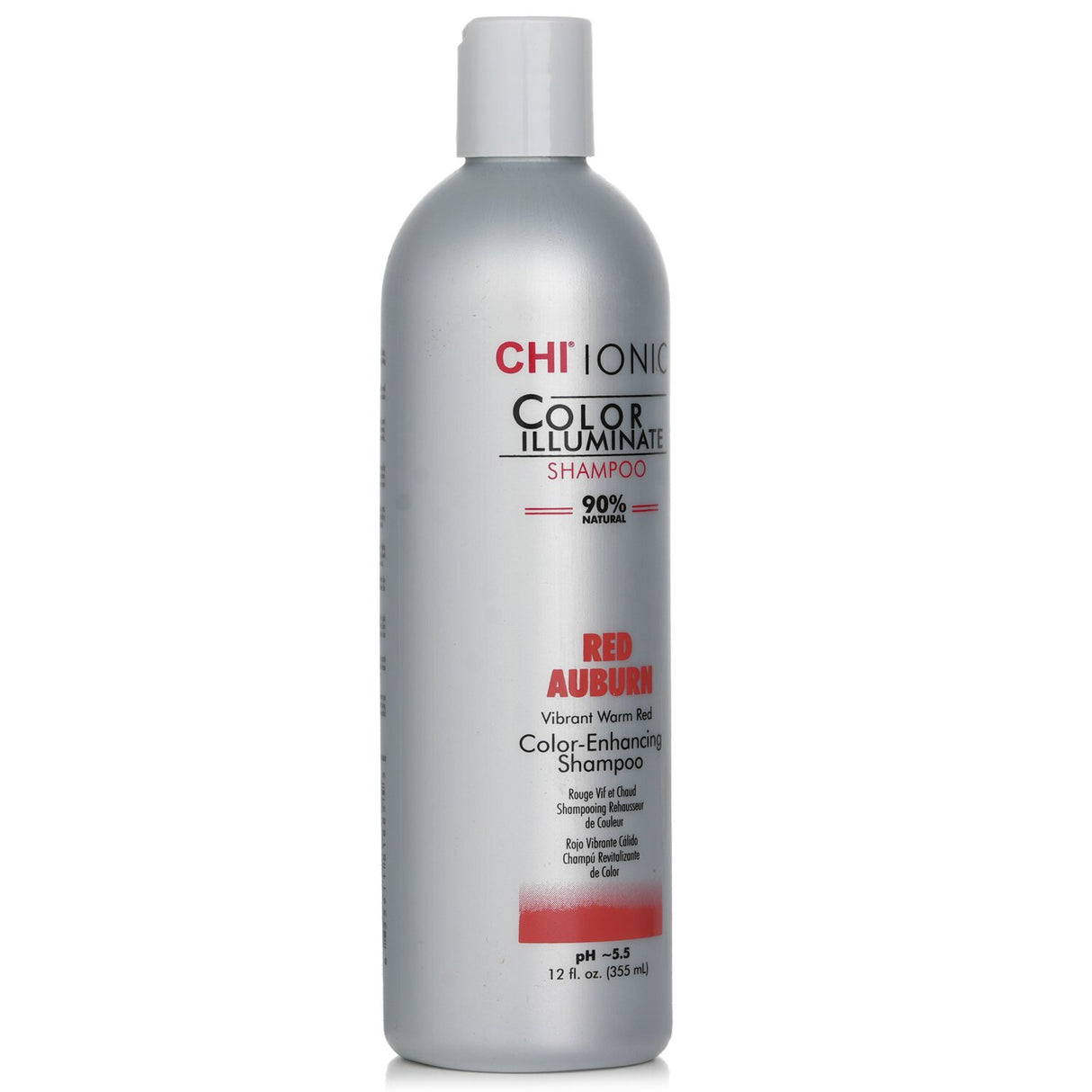 CHI Ionic Color Illuminate Shampoo in #Red Auburn, 355ml; sulfate-free, natural blend for vibrant, color-treated hair.