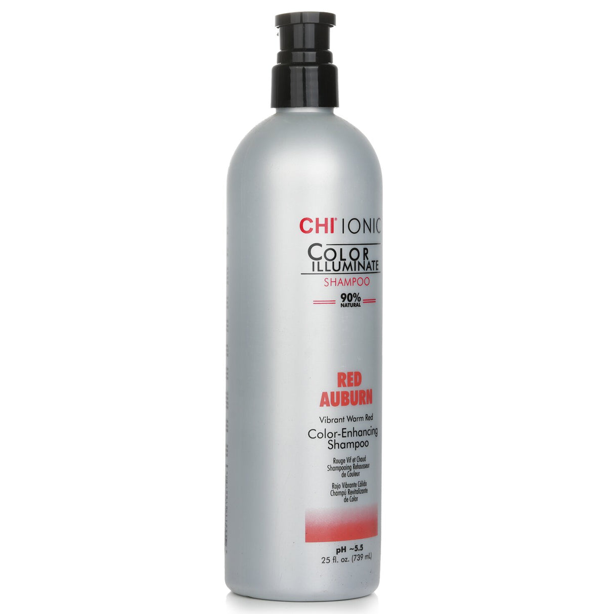 Revitalizing CHI Ionic Color Illuminate Shampoo in #Red Auburn, 739ml, enhances color, moisture, and offers customizable shades.