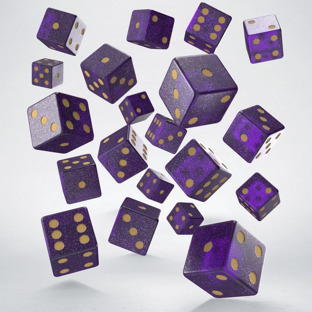 Q Workshop - Full Pack of D6s: Shimmering Purple & Gold
