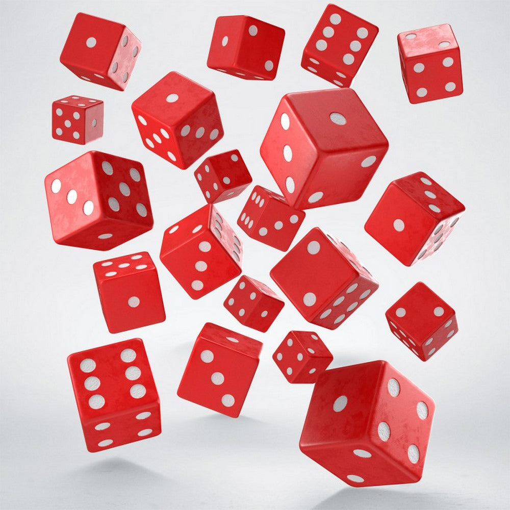 Q Workshop - Full Pack of D6s: Red&White