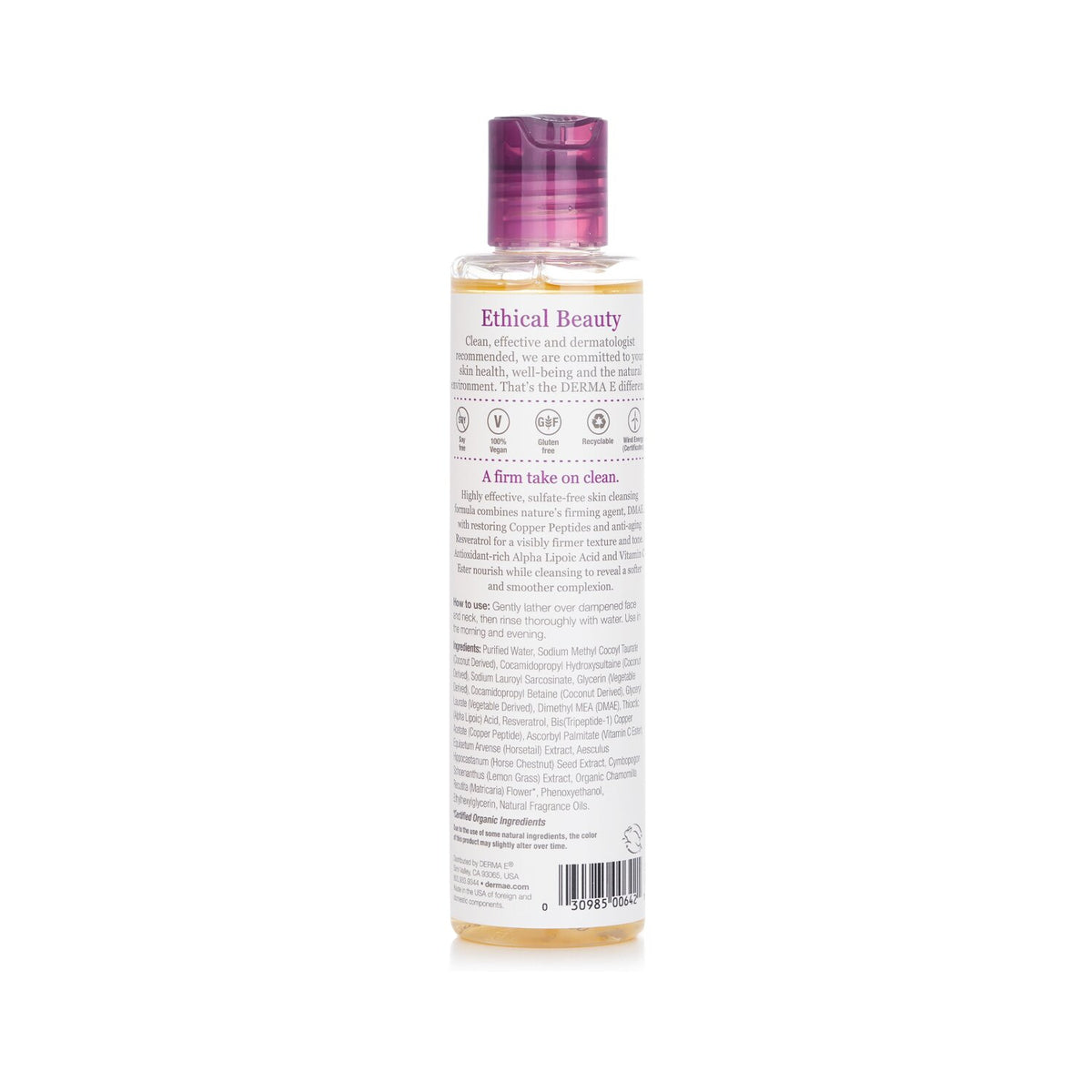 Derma E Firm + Lift Skin Firming Antioxidant Cleanser  175ml/6oz