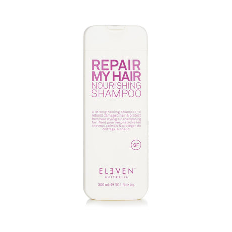 Eleven Australia Repair My Hair Shampoo (300ml) revitalizes and nourishes hair with natural extracts, protecting against heat damage.