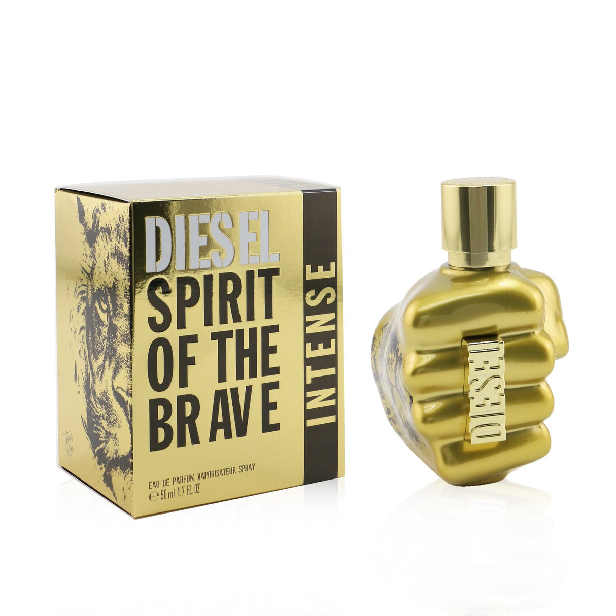 Diesel Spirit of the Brave Intense 50ml - bold amber fougere fragrance with apple, bergamot, earthy notes, and warm patchouli.