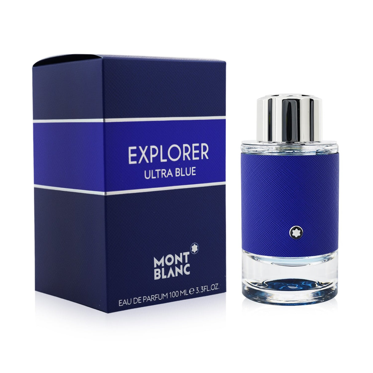 Montblanc Explorer Ultra Blue Eau De Parfum Spray 100ml, a citrus aromatic scent for men evoking freshness and oceanic adventures.