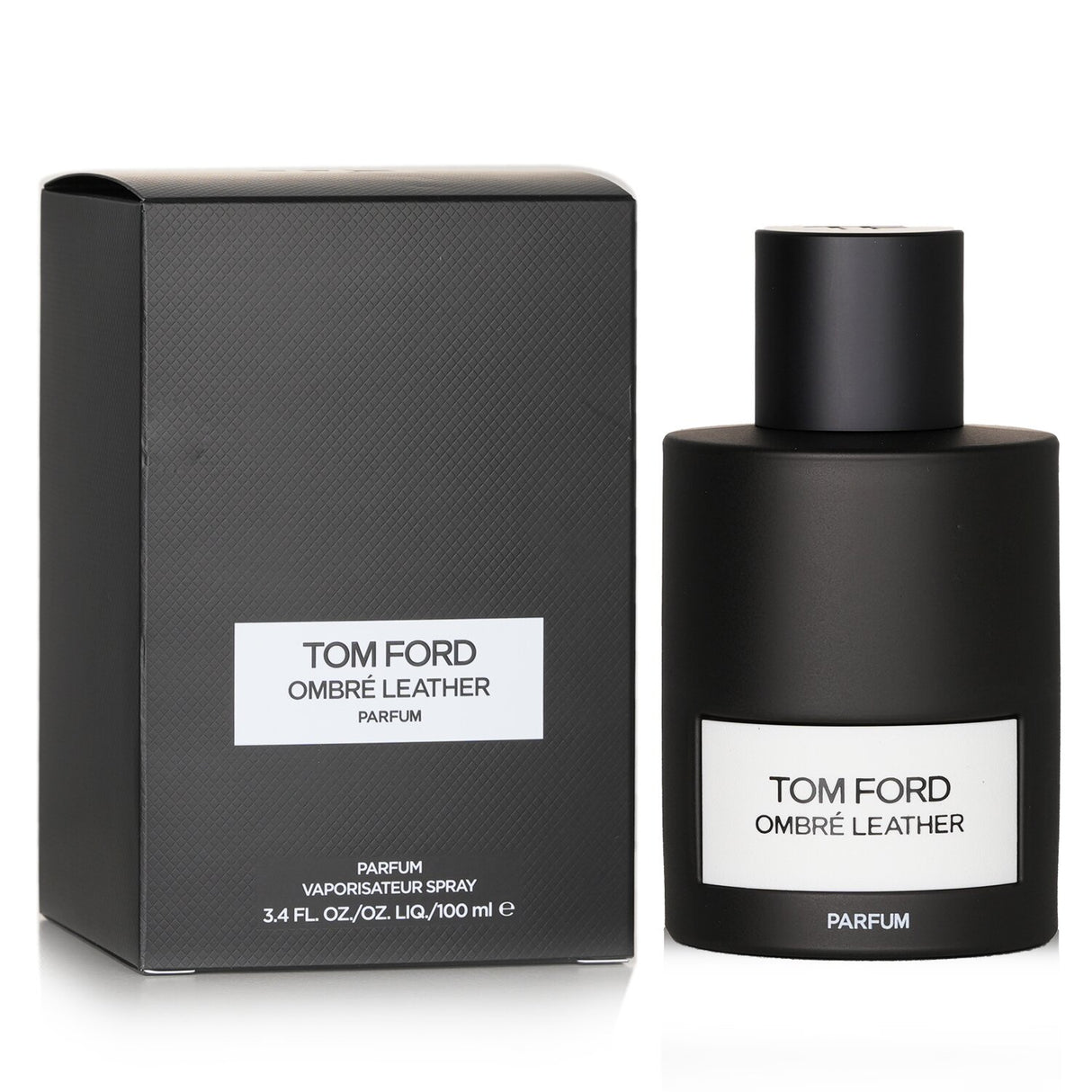 Tom Ford Ombre Leather Parfum Spray in a sleek 100ml bottle, featuring a dark, smoky unisex fragrance for sophisticated evenings.