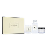 Jo Malone English Pear & Freesia Coffret featuring cologne, body cream, and scented candle for a luxurious fragrance experience.