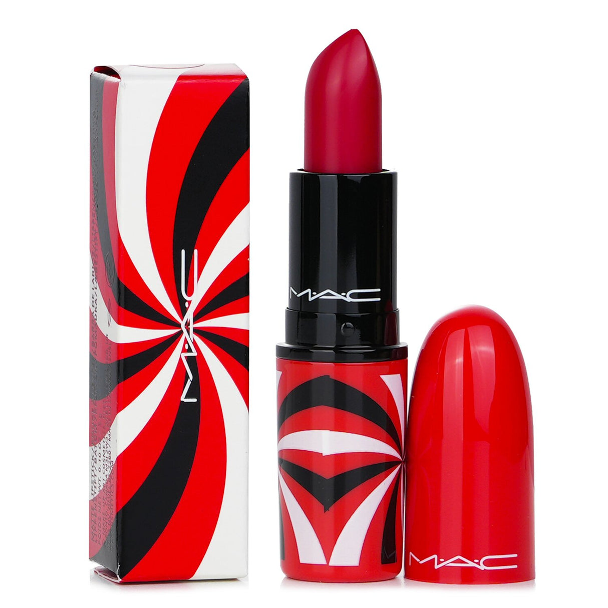 Matte lipstick in shade Wild Card from MAC's Hypnotizing Holiday Collection, offers high color payoff and nourishing formula.