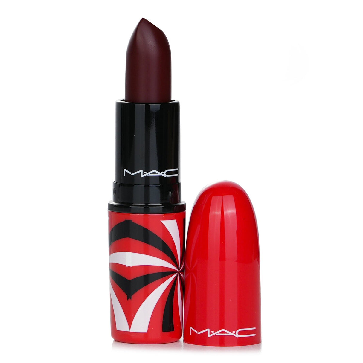 MAC Lipstick in #Magic Charmer, a rich matte shade from the Hypnotizing Holiday Collection, offers bold color and nourishing ingredients.