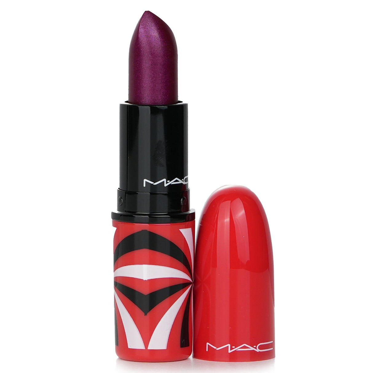 Frosty berry lipstick from MAC's holiday collection, featuring high color payoff, smooth texture, and nourishing vitamins.