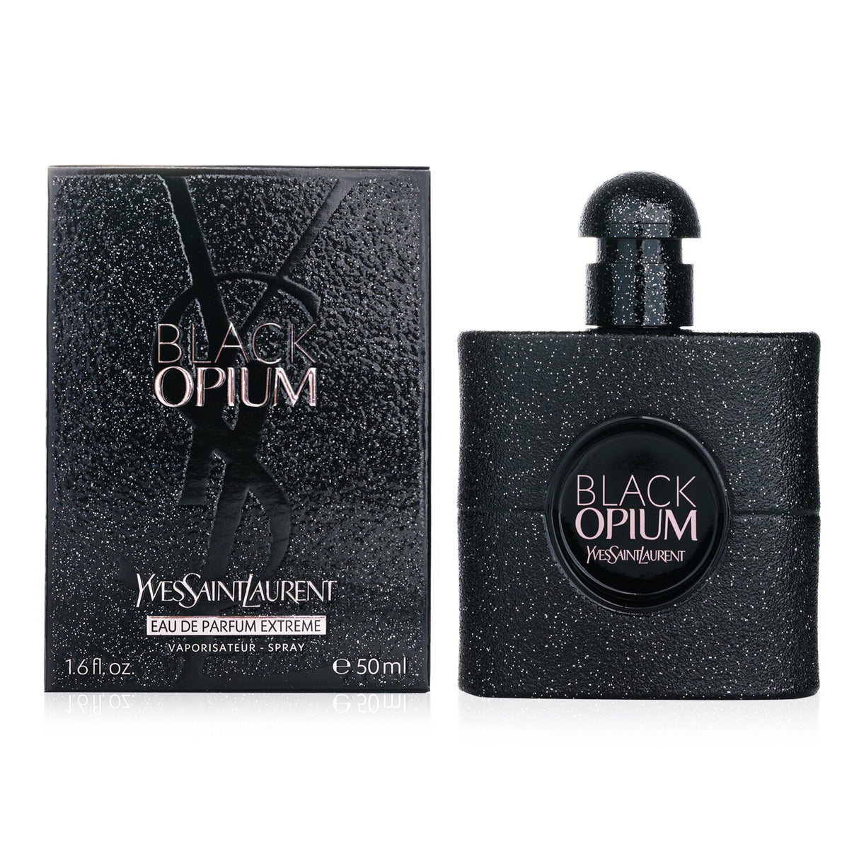 Yves Saint Laurent Black Opium Extreme perfume, 50ml, in a sparkling black bottle; bold coffee and floral notes for confident evenings.