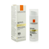 Oil-free facial sunscreen with SPF 50 that reduces wrinkles and dark spots while hydrating and improving skin tone.