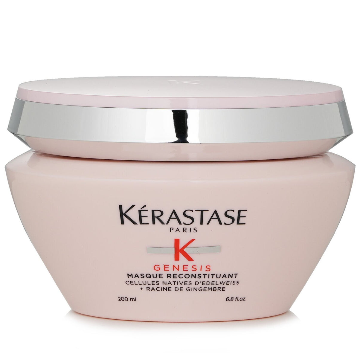 Kerastase Genesis Masque: 200ml fortifying treatment for weakened hair, enriched with Ginger and Edelweiss for nourishment and resilience.