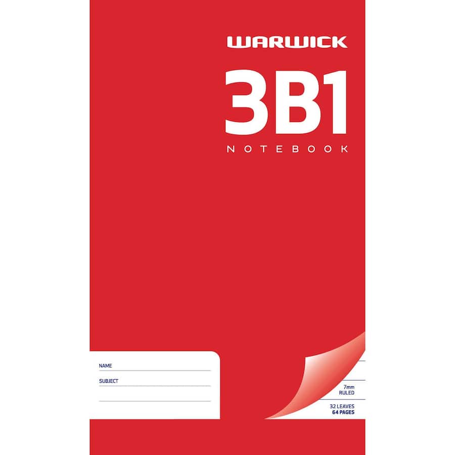 Warwick Notebook 3b1 Each