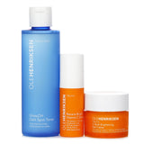 Ole Henriksen 3 Mega Wonders Set featuring Banana Bright Serum, Glow2OH Toner, and C-Rush Gel for radiant, hydrated skin.