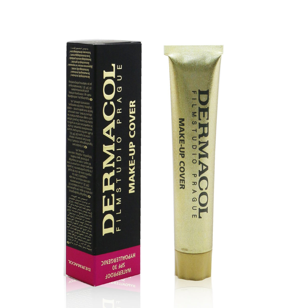 Dermacol Make Up Cover Foundation SPF 30 in Medium Beige #213, offering full coverage and UV protection for all skin types.