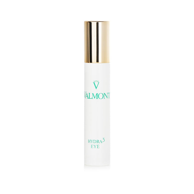 Luxurious Valmont Hydra 3 Eye emulsion in 15ml, designed for triple hydration and reducing puffiness and dark circles.