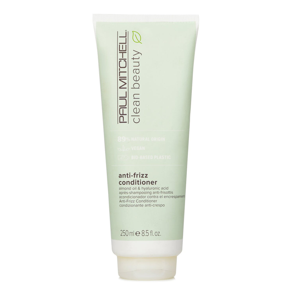 Paul Mitchell Clean Beauty Anti-Frizz Conditioner, 250ml, nourishes, hydrates, and smooths frizz-prone hair with a floral scent.