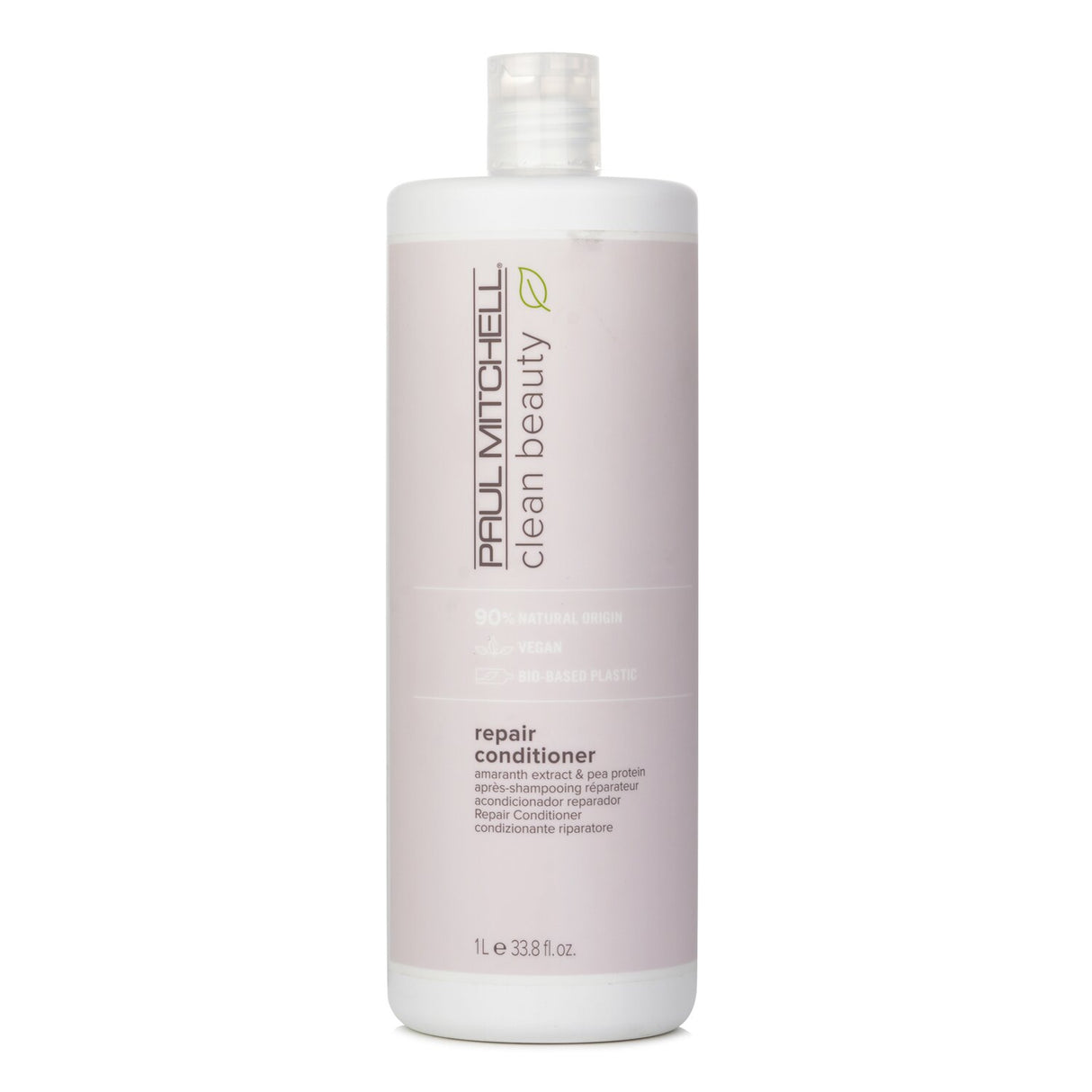 Vegan Clean Beauty Repair Conditioner for damaged hair, infused with organic extracts for strength and hydration in 1000ml.