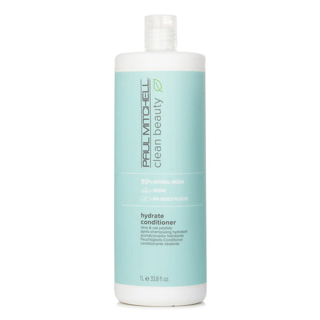 Paul Mitchell Clean Beauty Hydrate Conditioner in a 1000ml bottle, designed for intense hydration of dry hair with natural ingredients.