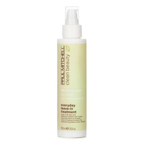 Lightweight leave-in conditioner with organic argan oil and aloe vera for hydration, shine, and softer hair. Vegan and cruelty-free.