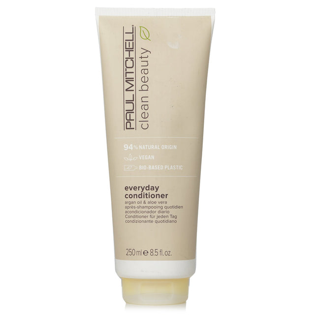 Paul Mitchell Clean Beauty Everyday Conditioner bottle, featuring ultra-rich formula with argan oil, aloe vera, and eucalyptus scent.