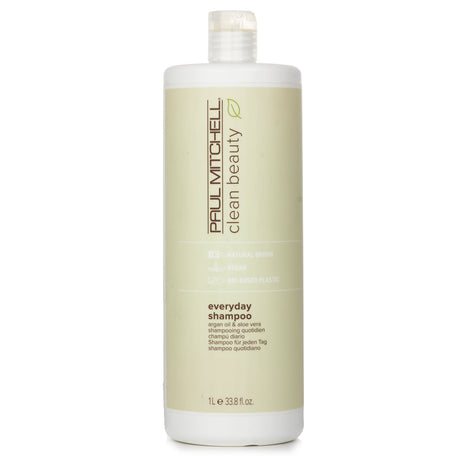 Paul Mitchell Clean Beauty Everyday Shampoo 1000ml: sulfate-free, vegan formula with argan oil and aloe vera for healthier hair.