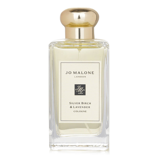 Jo Malone Silver Birch & Lavender Cologne Spray, a 100ml unboxed fragrance with fresh Grapefruit, soothing Lavender, and warm Birch notes.