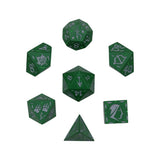 LPG Dice Rogue RPG Set Green/Silver