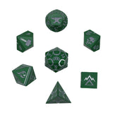 LPG Dice Warrior RPG Set Green/Silver